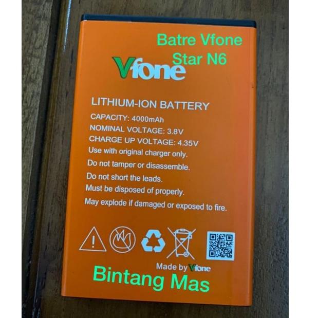 {S-ELU) {✓) baterai Hp Vfone Star N6 Original ||murah)