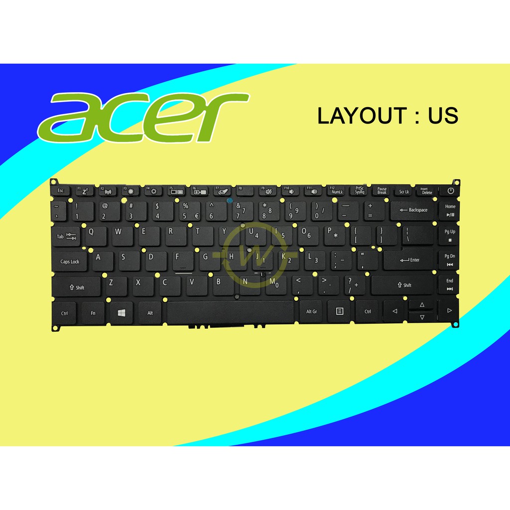 Keyboard Acer Aspire 3 A314 A314-41 A314-33 Series Tombol FN Kecil Hitam