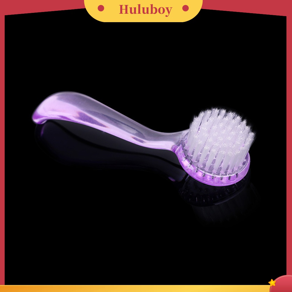 Huluboy Huluboy♡ 1pc Brush Pembersih Debu Kuku Kepala Bulat Gagang Panjang Bahan Plastik