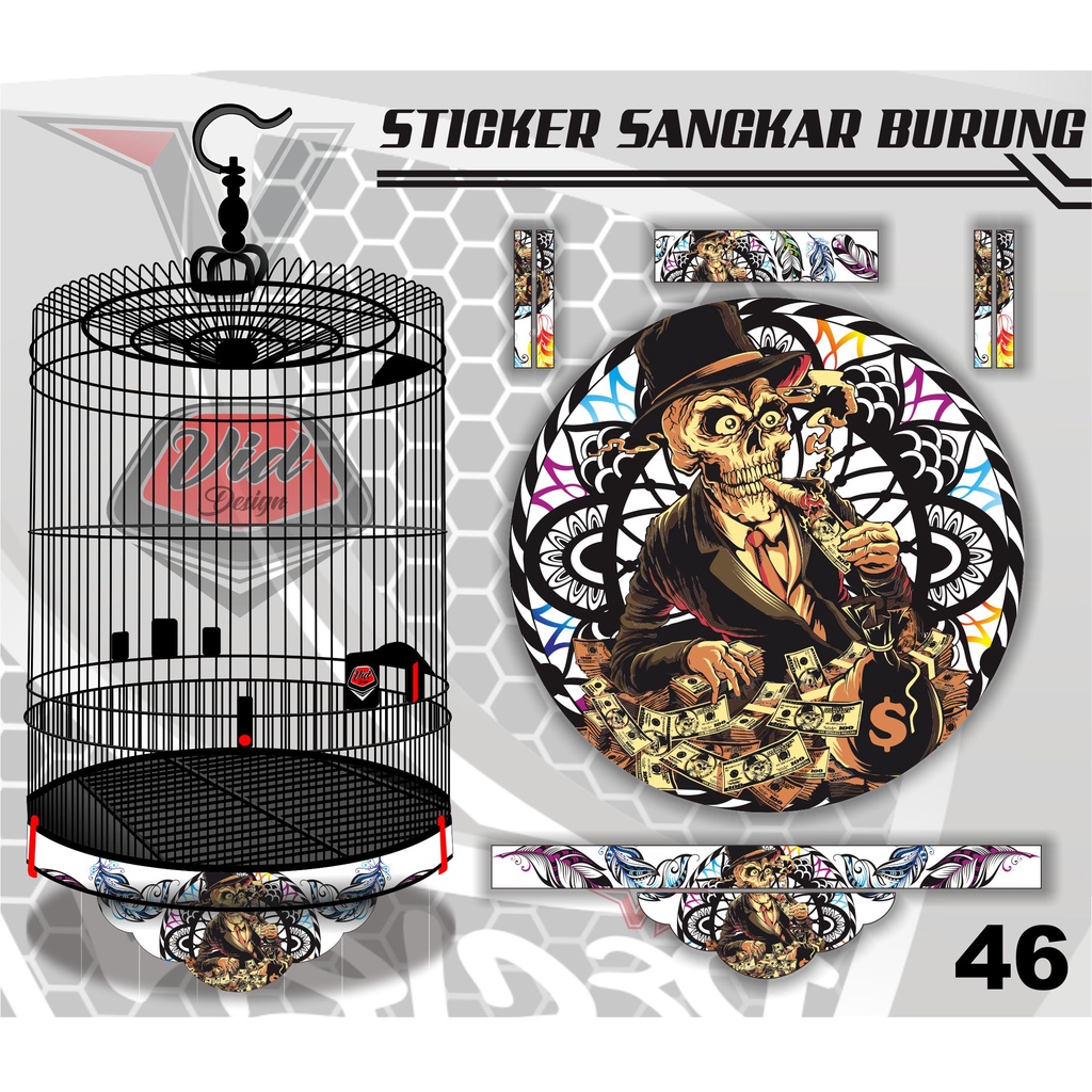 COD / DECAL SANGKAR MURAI BATU / STICKER TEBOK BULAT NO 1,2,3