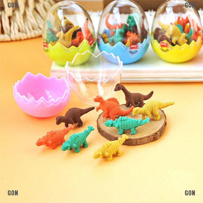 GON 8x Funny Dinosaurs Egg Pencil Rubber Eraser Students Office Stationery Gift Toys