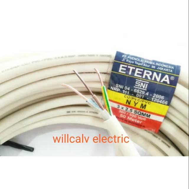 KABEL ETERNA 3X2.5 - KABEL ETERNA NYM 3X2.5 - KABEL ETERNA PUTIH 3X2.5 KAWAT TEMBAGA HARGA PERMETER