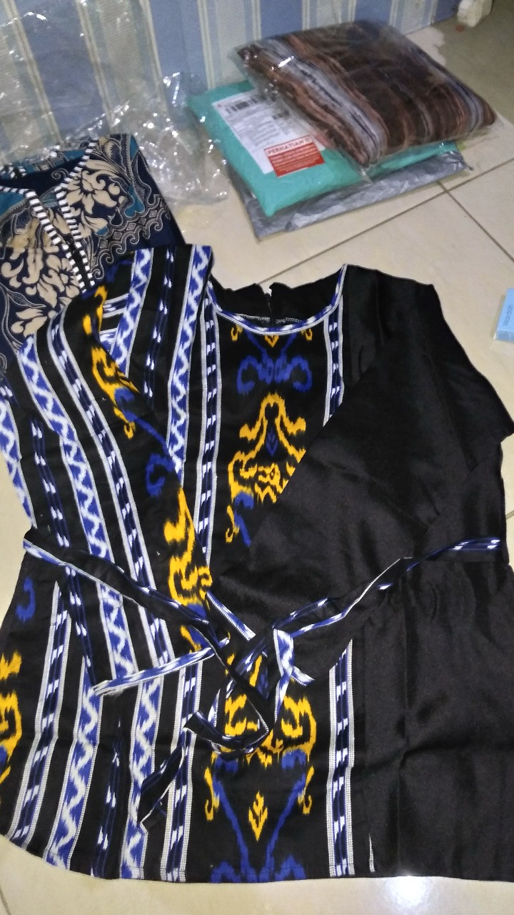 Tey-17 Batik Wanita Asj Sa Hrb026 Kenongo Kemeja Tosca Pendek