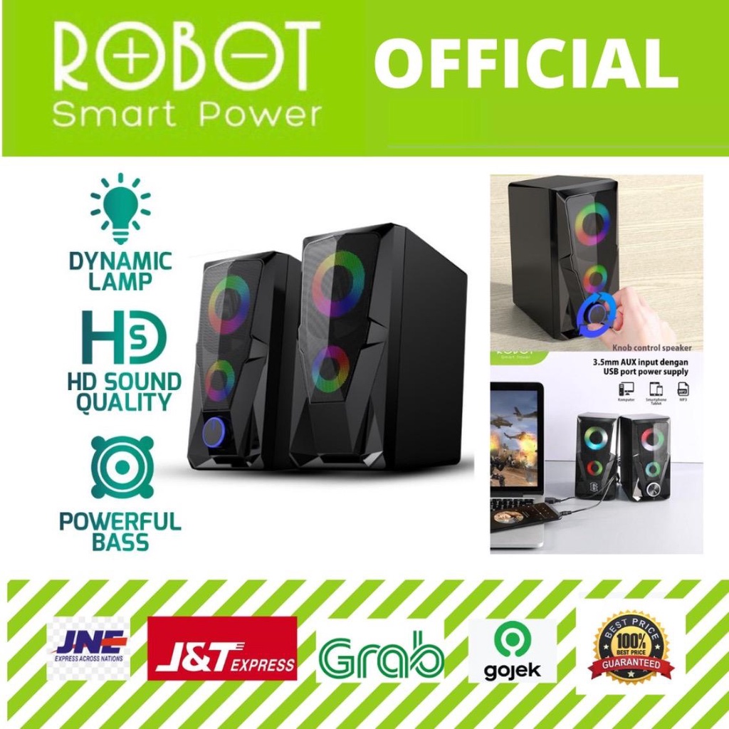 Speaker Robot RS200 RGB Flow Lighthing Effect