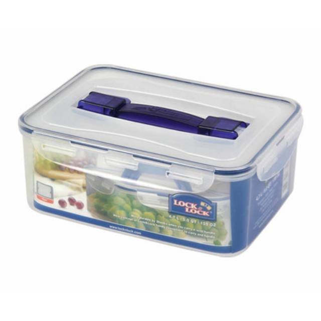 Lock n Lock Food Container 4.7L HPL881 with handle &amp; tray / wadah makanan saringan / wadah sayur