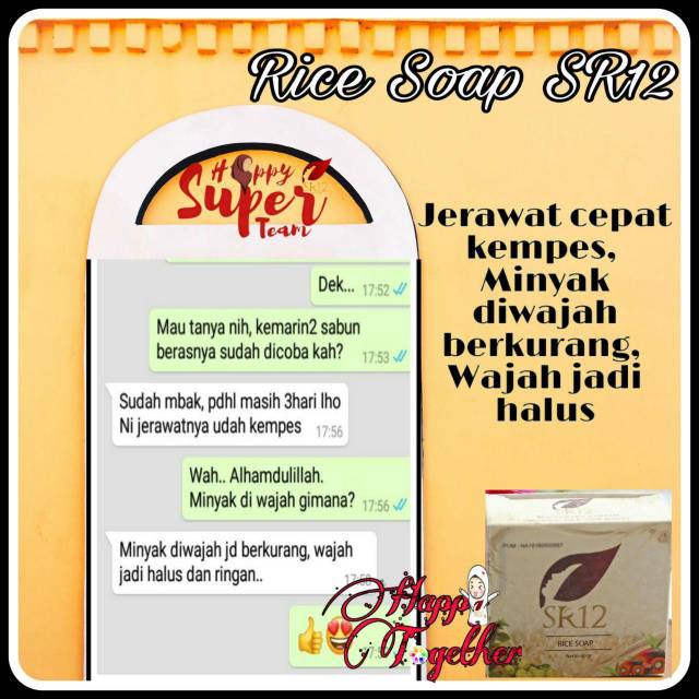 Rice Soap SR12 60 gr Sabun Beras Sabun Herbal Pembersih Wajah Kulit Berminyak Jerawat Sensitif