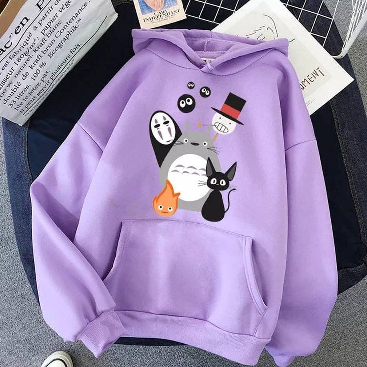 HOODIE UNISEX TOTORO FLEECE HALUS TEBAL PREMIUM LUCU KEKINIAN TERBARU''