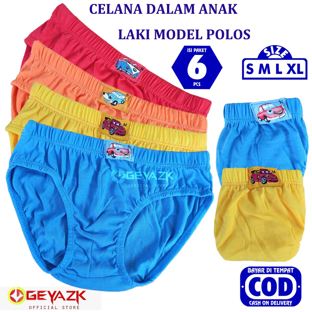 6 Pcs Celana Dalam Anak Laki Sempak Anak Cowok Model Polos