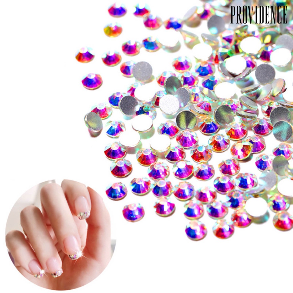 Providence 1440Pcs Manicure Decoration DIY Easy to Apply Glass Nail Transparent Flat Bottom Rhinestones for Phone Case