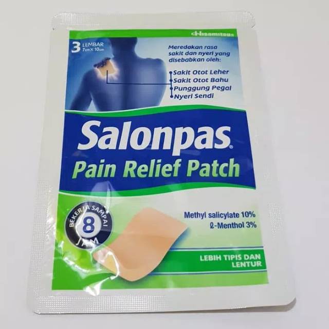 Salonpas pain relief patch isi 3 lembar 7 cm x 10 cm