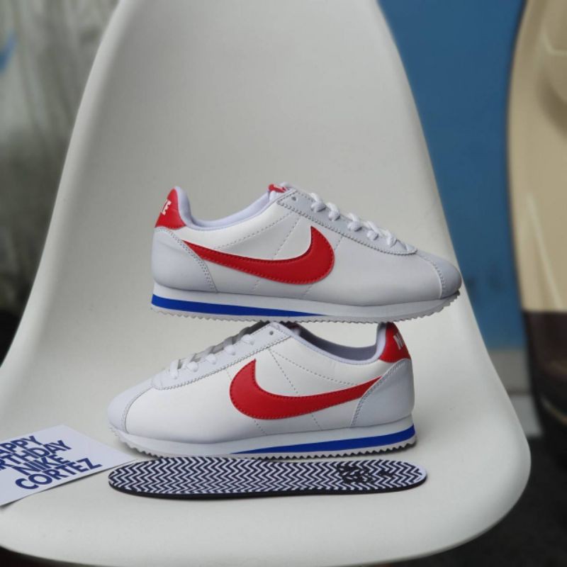 [BISA COD] NIKE CORTEZ WHITE RED BLUE UNISEX KUALITAS IMPORT