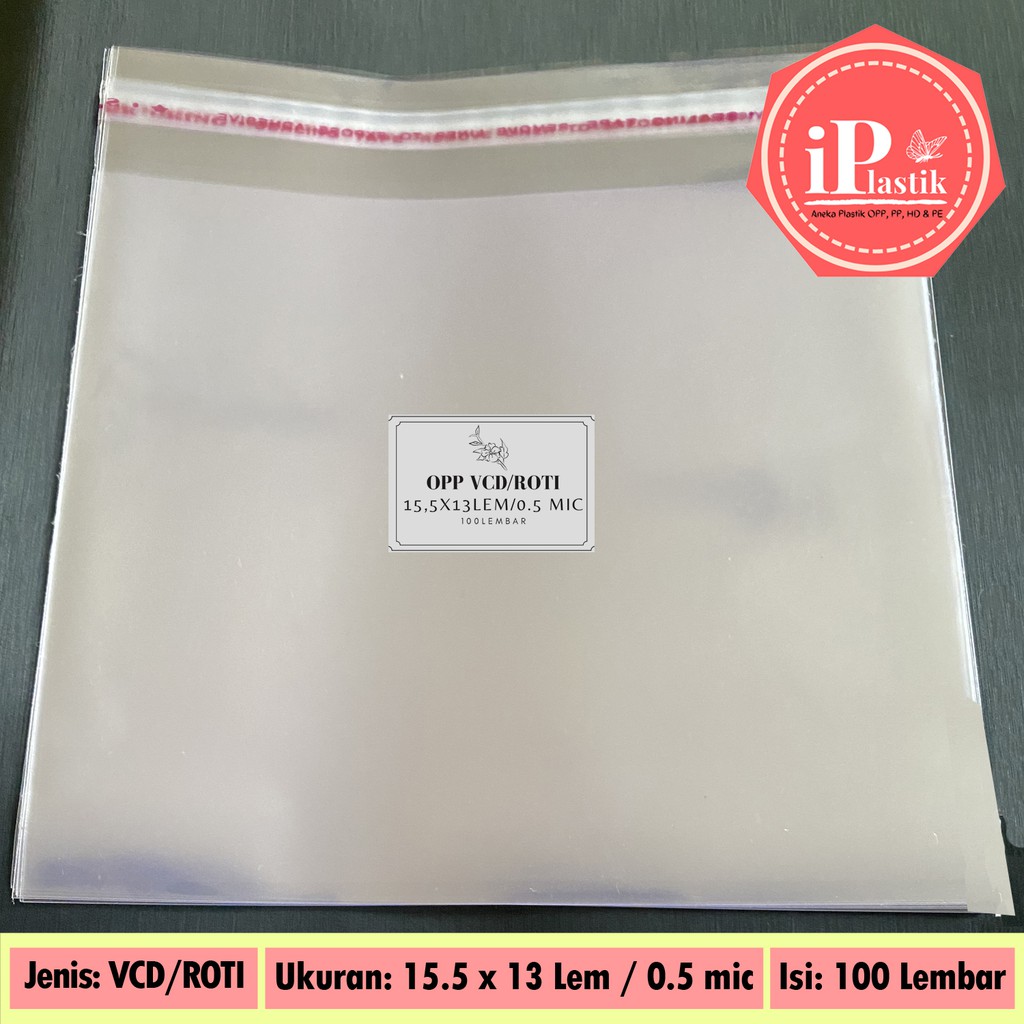 

Plastik OPP Roti / Donat / Roti Kecil / VCD 15,5 x 13 LEM TEBAL