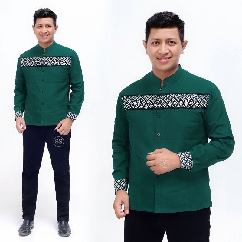 BAJU KOKO MUSLIM PRIA DEWASA LENGAN PANJANG KEMKO KURTA PUTIH HADROH TAKWA MODERN PREMIUM EL RUMI POLOS KOMBINASI BATIK TOYOBO TERBARU AZZAHIR GUS AZMI SUBBANUL MUSLIMIN