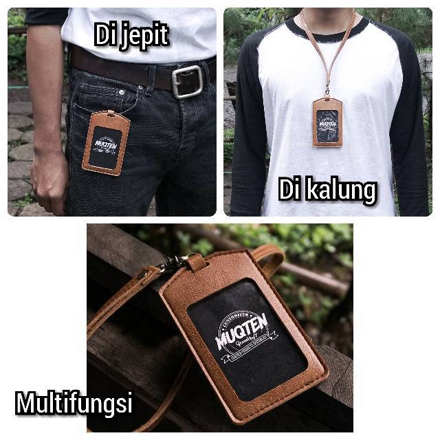 

NAME TAG ID CARD HOLDER SOUVENIR HOLDER MUQTEN PATUK KULIT PU LEATHER