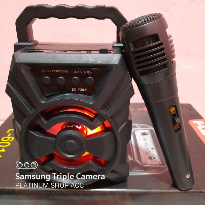 SPEAKER BLUETOOTH BONUS MIC KARAOKE/SALON PORTABLE RADIO FM USB AUX/SPEAKER WIRELESS SUPER BASS LED