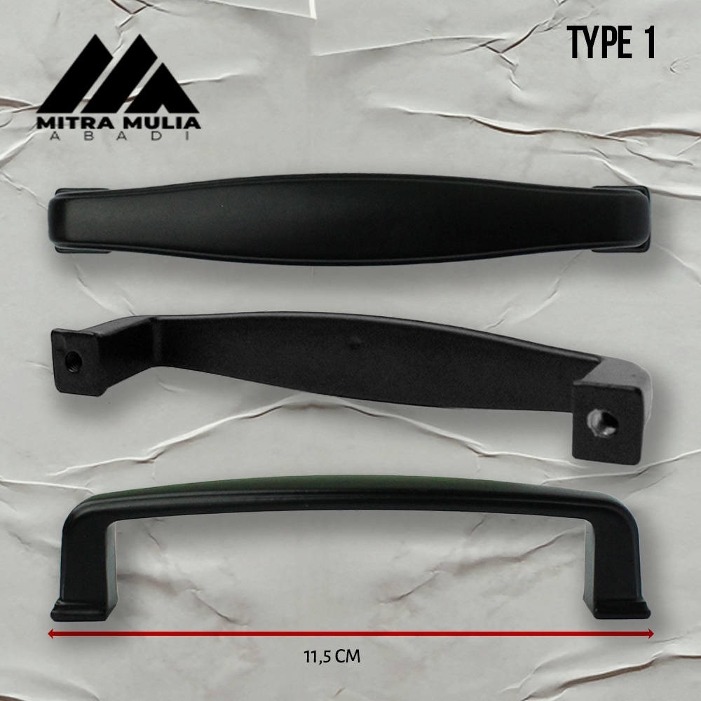 Tarikan Laci Coating Hitam | Handle Gagang Pintu Lemari | Handle Laci