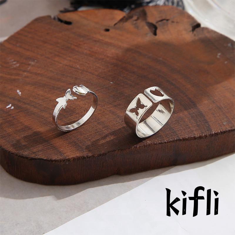 Cincin Model Terbuka,Desain Kupu-Kupu Hollow Out,Untuk Pasangan