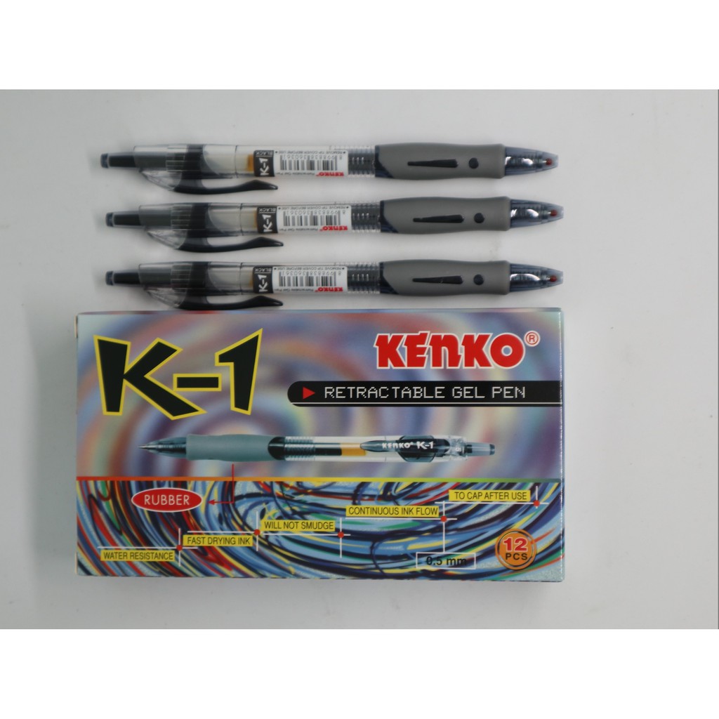 

RB (12 Pcs) Pen Kenko K-1/K-1NC Hitam/Biru 0.5mm