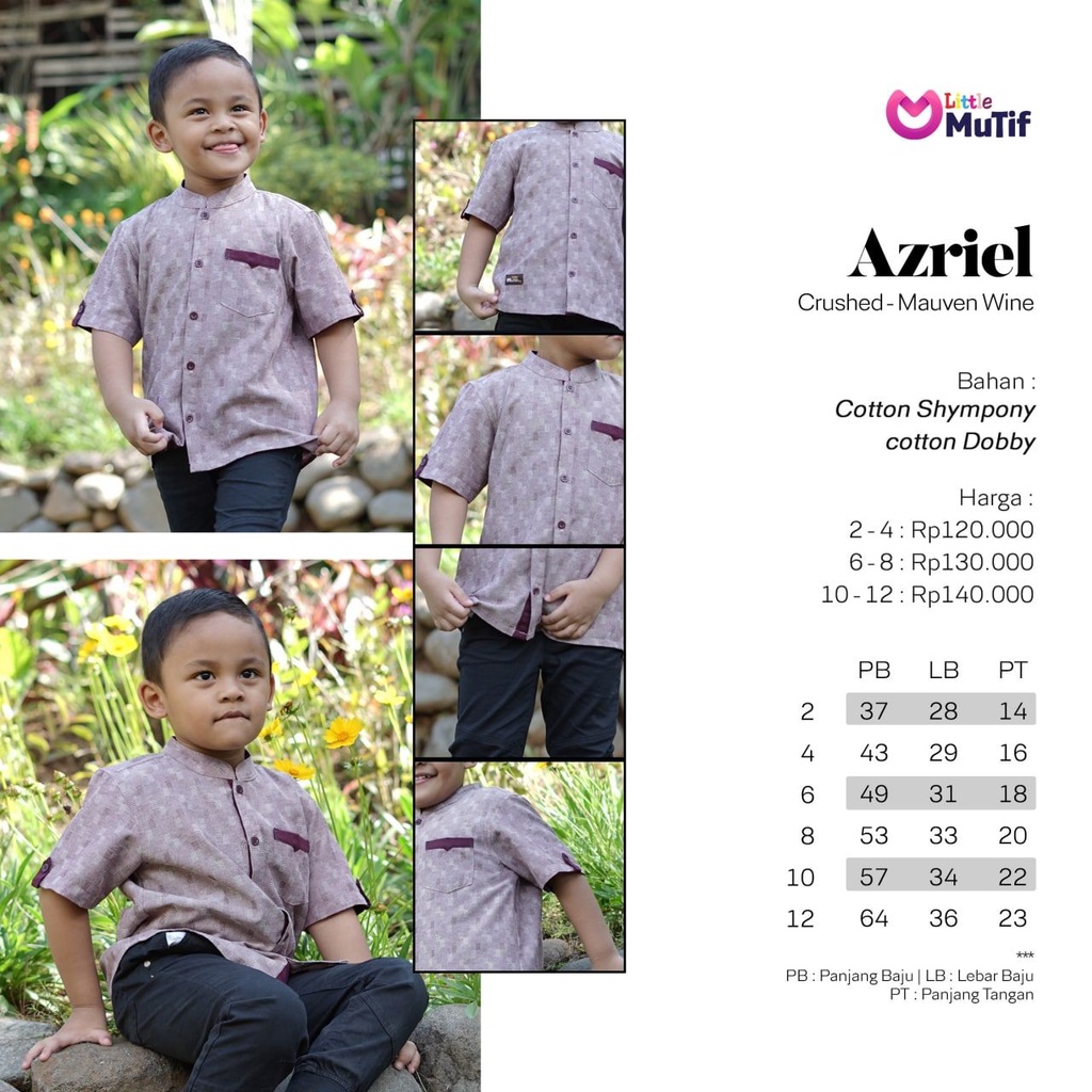 MUTIF | Azriel Crushed - Mauve Wine | Azriel Alloy - Navy Blazer | Koko Anak MuTif | Koko Cute / ORI