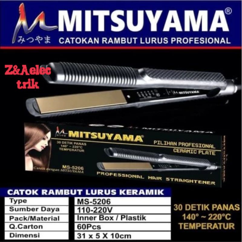 Alat Catok Rambut MS-5206 catok rambut lurus keramik MITSUYAMA