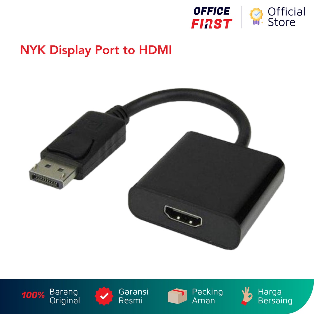 NYK Display Port to HDMI Cable Converter / Kabel Konverter