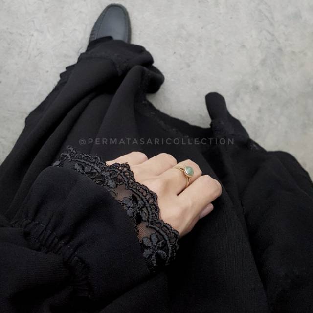 Floor Round Overhead Over Head Long Khimar Renda Busui Jetblack Wolfis Mta Hijaaz Taqwawear