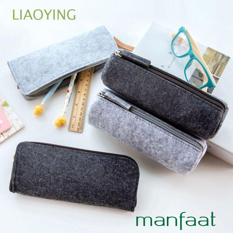 

Terlaris Large Capacity School Supplies Cosmetic Portable Stationery Felt Pencil Case Elegan