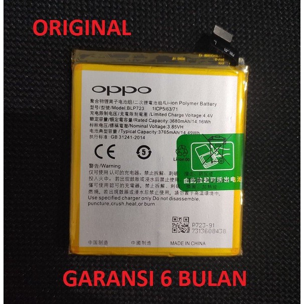 Battery Baterai Batere OPPO Realme X BLP723 Original