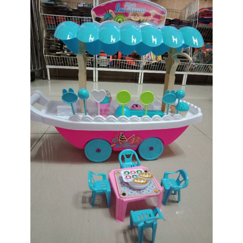 FI 511 - Mainan Gerobak Ice cream Stroller FI511 Sweet Shop Ice Cream