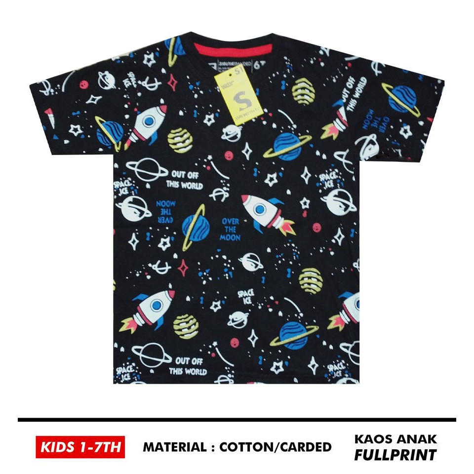  KAOS FULLPRINT ANAK  HITAM ASTRONOT KAOS  DISTRO CLOTHING 