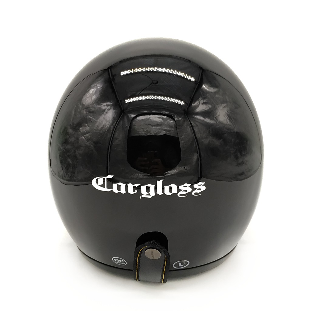 Helm Cargloss Retro Black Glossy + Kaca Snail Smoke
