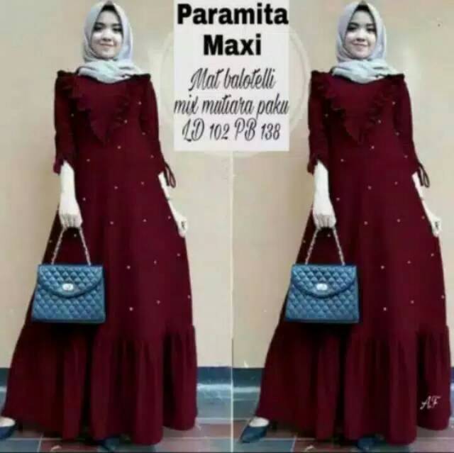 Paramita Maxi | Gamis syari | Baju Gamis | Pakaian Wanita | Baju Muslim | Pakaian Muslim