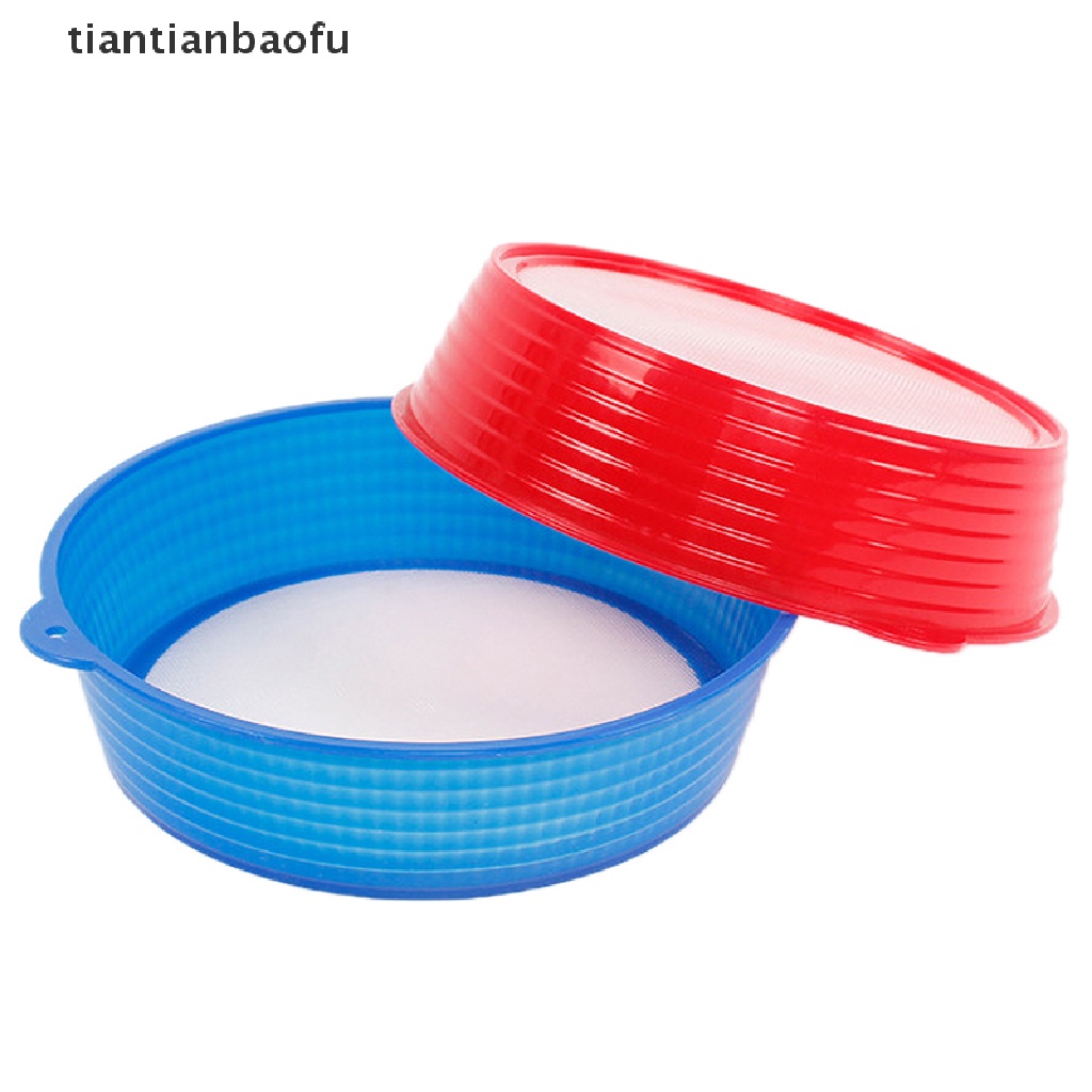 [tiantianbaofu] Kitchen Gadgets New Handheld 19cm Round Shape Plastic Flour Sifter Strainer Boutique