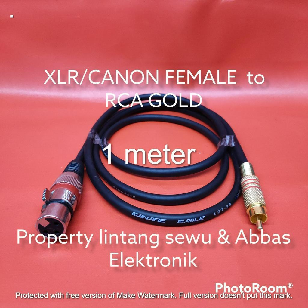 KABEL JEK RCA GOLD TO XLR CANON FEMALE 1 METER