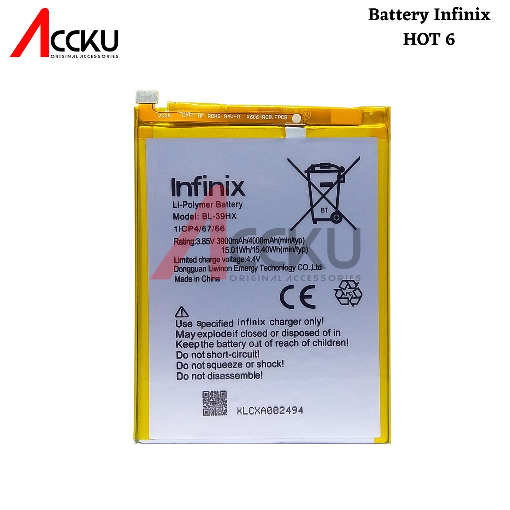 Baterai infinix HOT 6 battery infinix HOT6 battery infinix BL-39HX