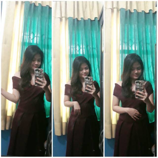 PRELOVED DRESS MAROON/ DRESS PARTY