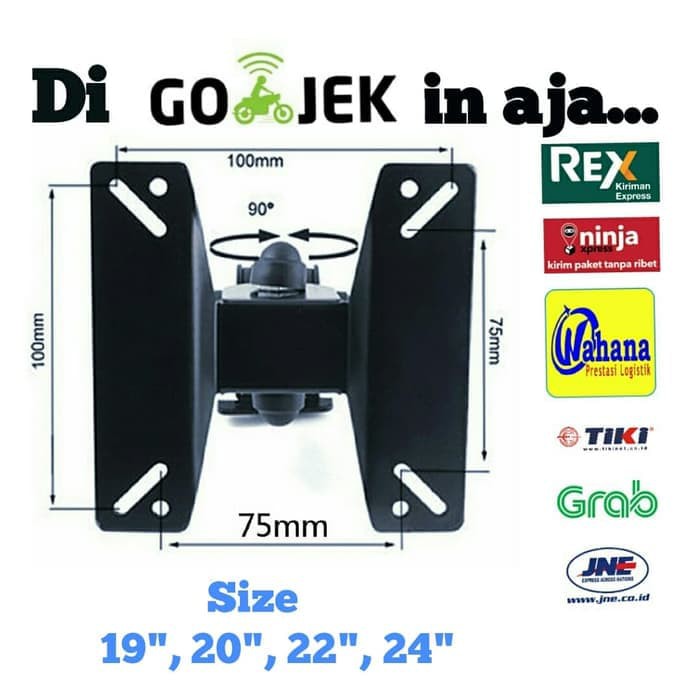 Bracket LED TV 24 Inch Swivel 4 arah Termurah ori