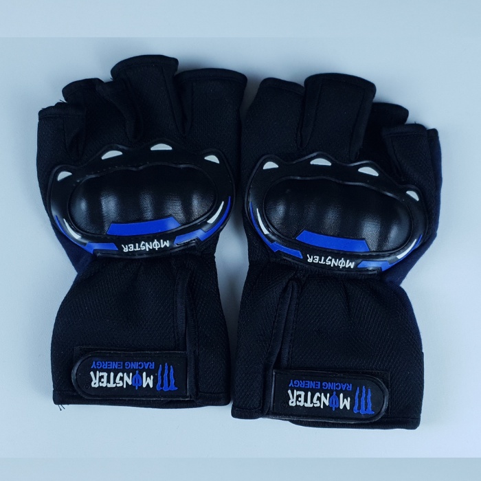 SARUNG TANGAN MOTOR PRIA KERJA GLOVES MOTORBIKE RACE SETENGAH JARI ANTI SLIP IMPORT A77
