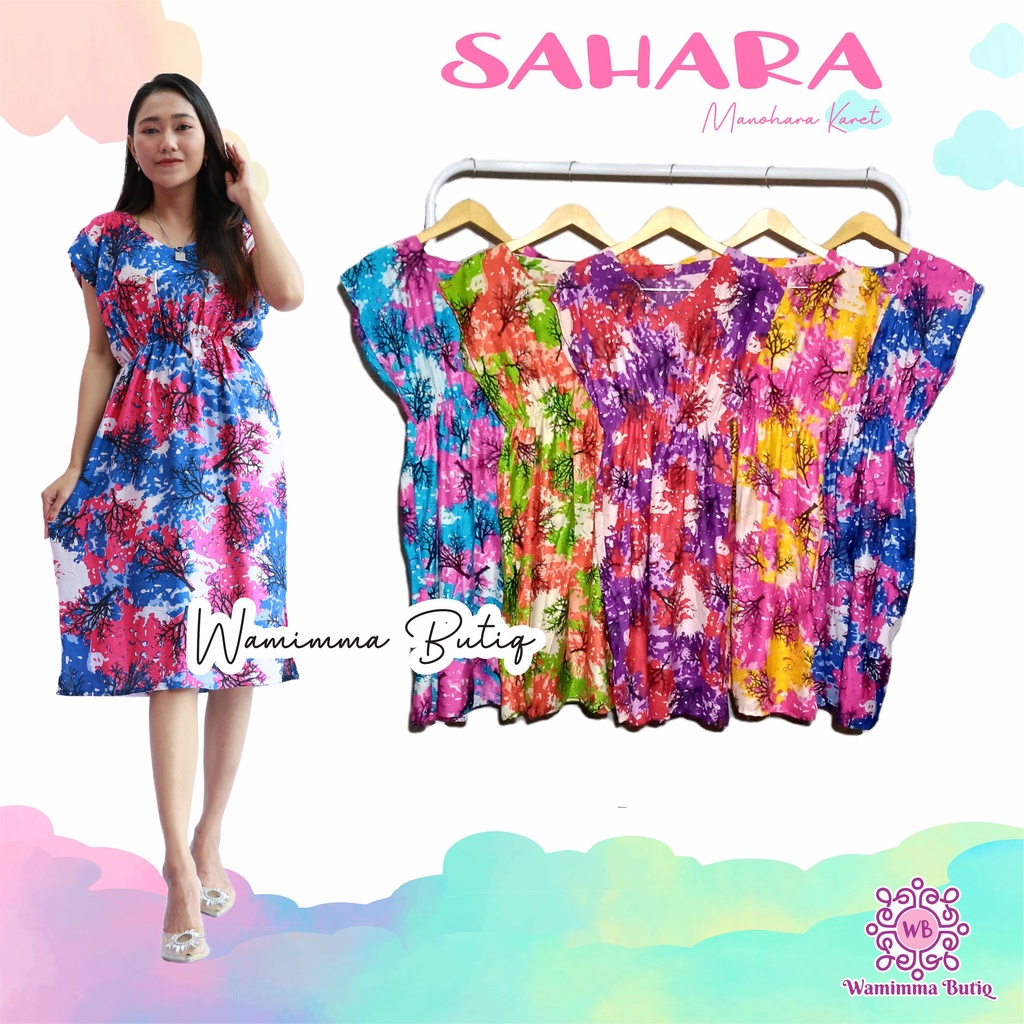 Daster Manohara Bali Daster Karet Pinggang Daster Kekinian Daster Viral Daster Manohara Panjang-Sahara-Biru Tua