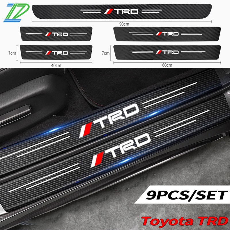 Stiker Strip Pelindung Pintu Mobil Bahan Carbon Fiber Untuk Toyota TRD Avanza Rush Kijiang Innova Calya Razie Yaris