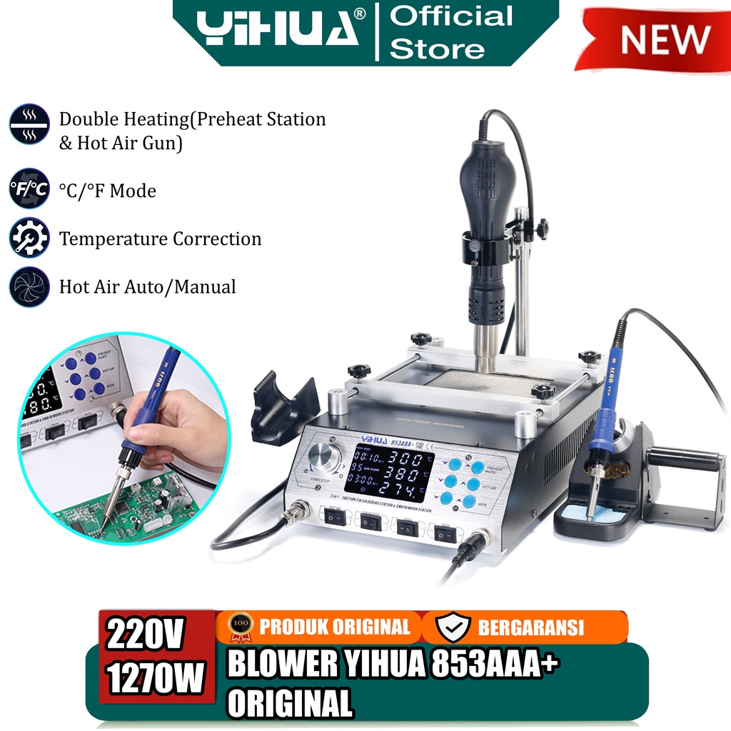 Jual Yihua Aaa Blower Solder Uap Hot Air Gun Smd Rework In Preheating Prehester