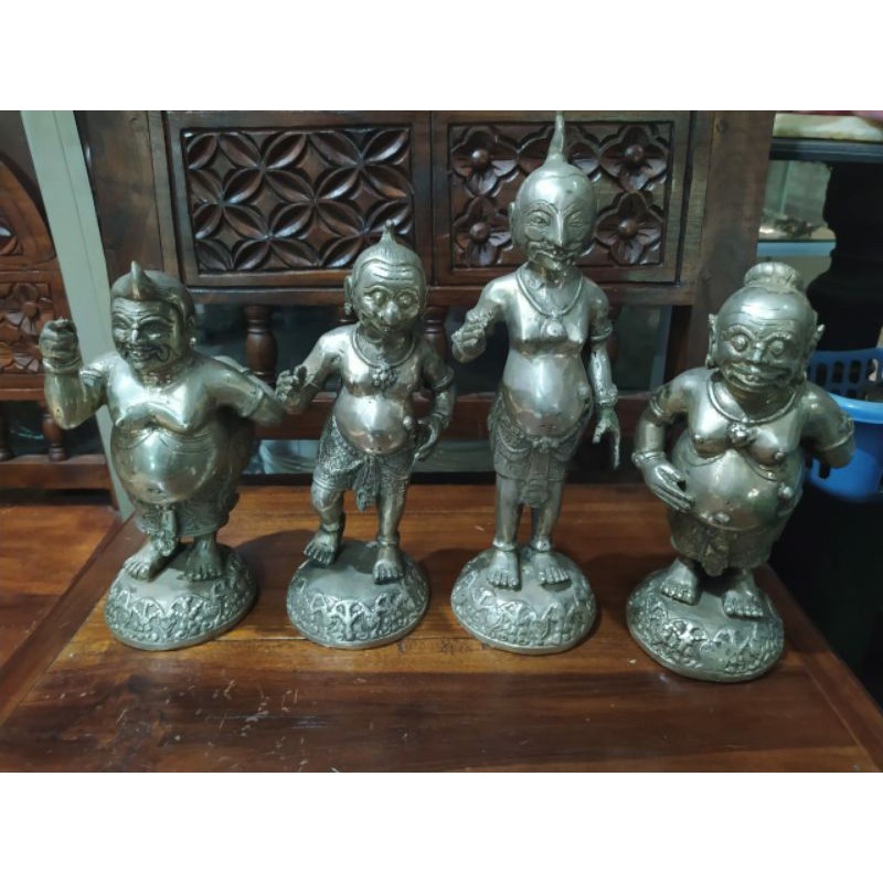 Patung Pajangan Kuningan Punokawan Unik Warna Perak