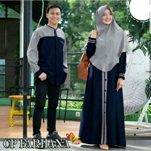 CP FARHANA COUPLE, PASANGAN, MOSCREPE PREMIUM, GAMIS, HIJAB, MUSLIM