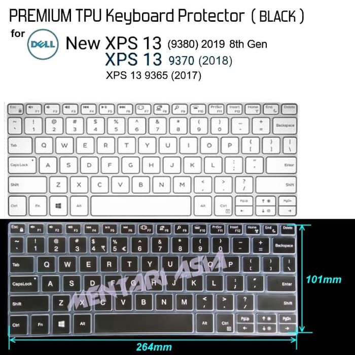 Ready Keyboard Protector DELL XPS 13 9370 9380 - PREMIUM TPU BLACK