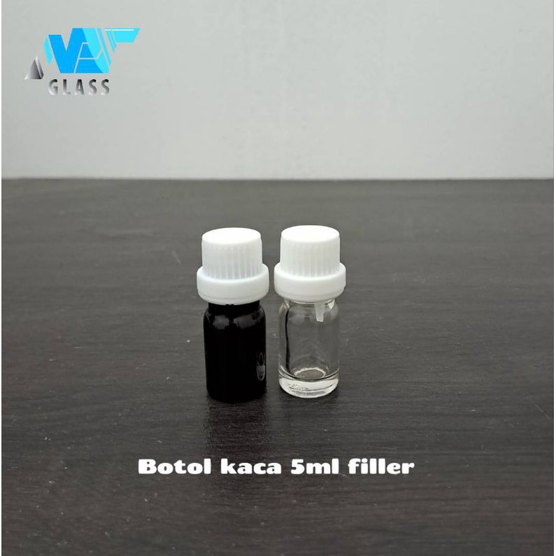 botol kaca 5ml tutup filler putih / Botol Essential oil 5ml