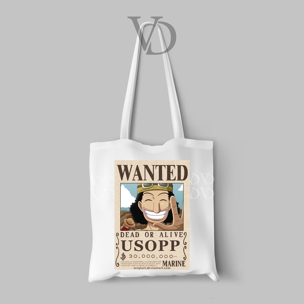 tote bag kanvas gambar one piece luffy zoro / tas anime jepang