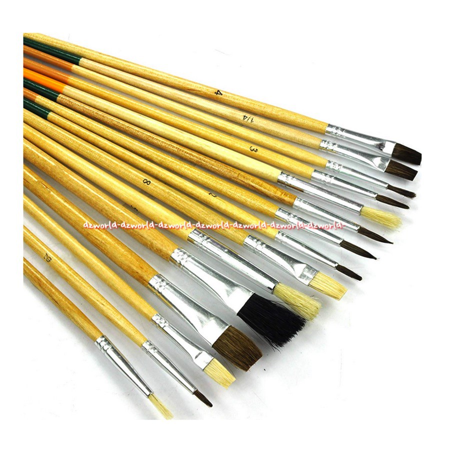 Kingorigin Artist Brush Aneka Jenis Kuas Dan Ukuran 15Pcs Kuas Lukis