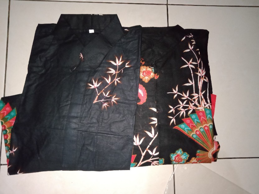 Batik Couple Pria Wanita Dewasa Dan Hem/gamis Anak Motif Kipas (bisa Cod)