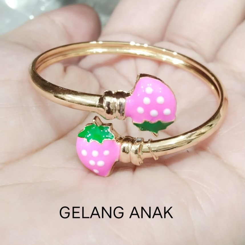 Kenten Acc - Gelang Tangan Perhiasan Anak Warna Emas Xuping / Gelang Anak Motif Stroberi H-8