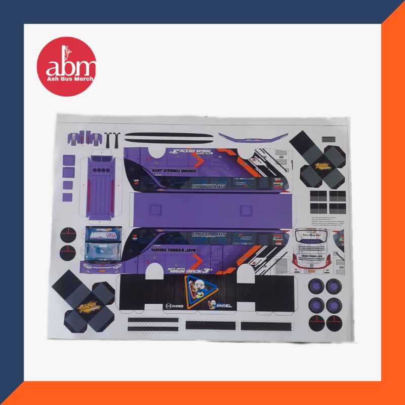 Pola Paperbus Miniatur Bus Miniatur Bis Pajangan STJ Sudiro Tungga Jaya Aconcagua